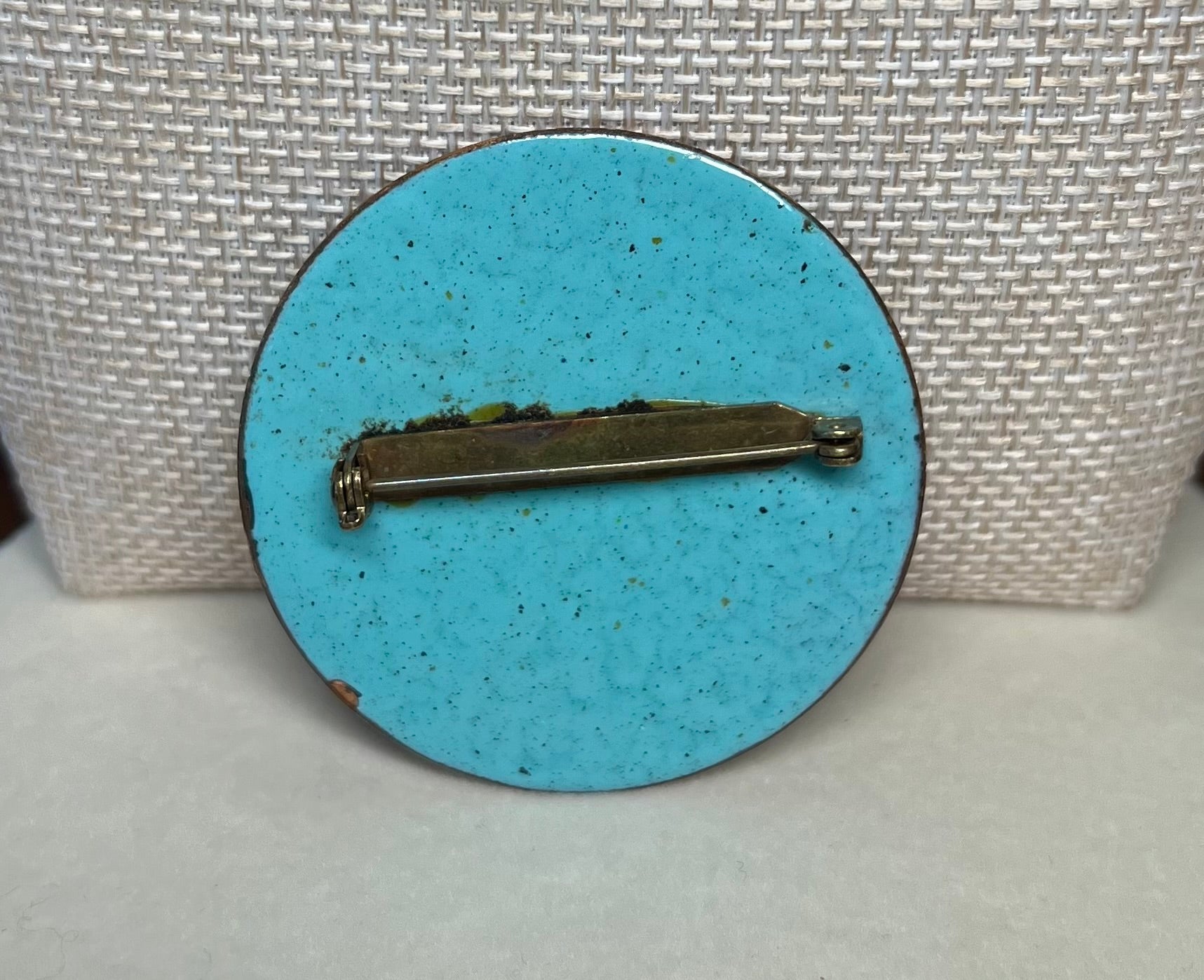 Mid Century Modern Enameled Copper Pin