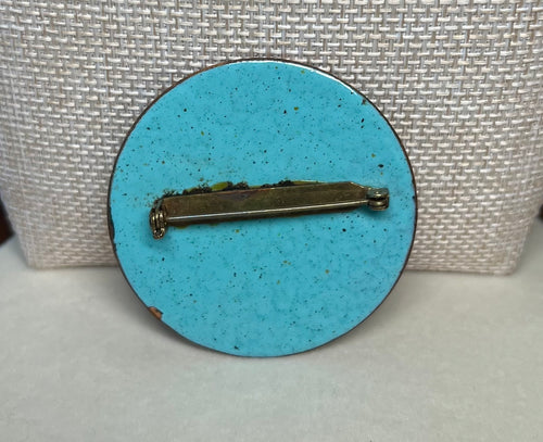 Mid Century Modern Enameled Copper Pin