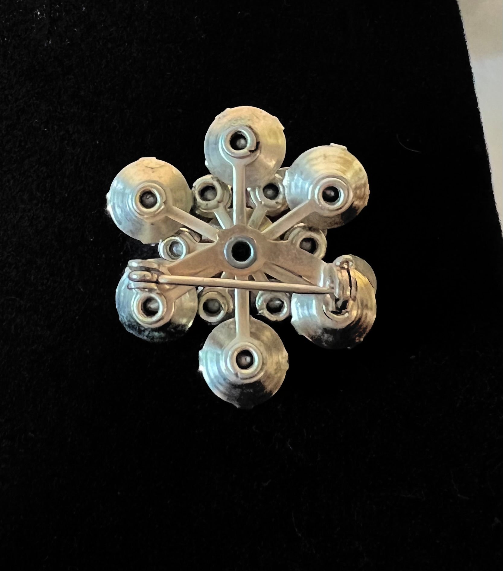 Vintage Aurora Borealis Rhinestone Brooch with S Monogram