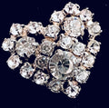 Vintage Rhinestone Heart Pin