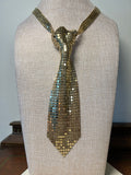 1980s Liquid Metal Mesh Tie Necklace