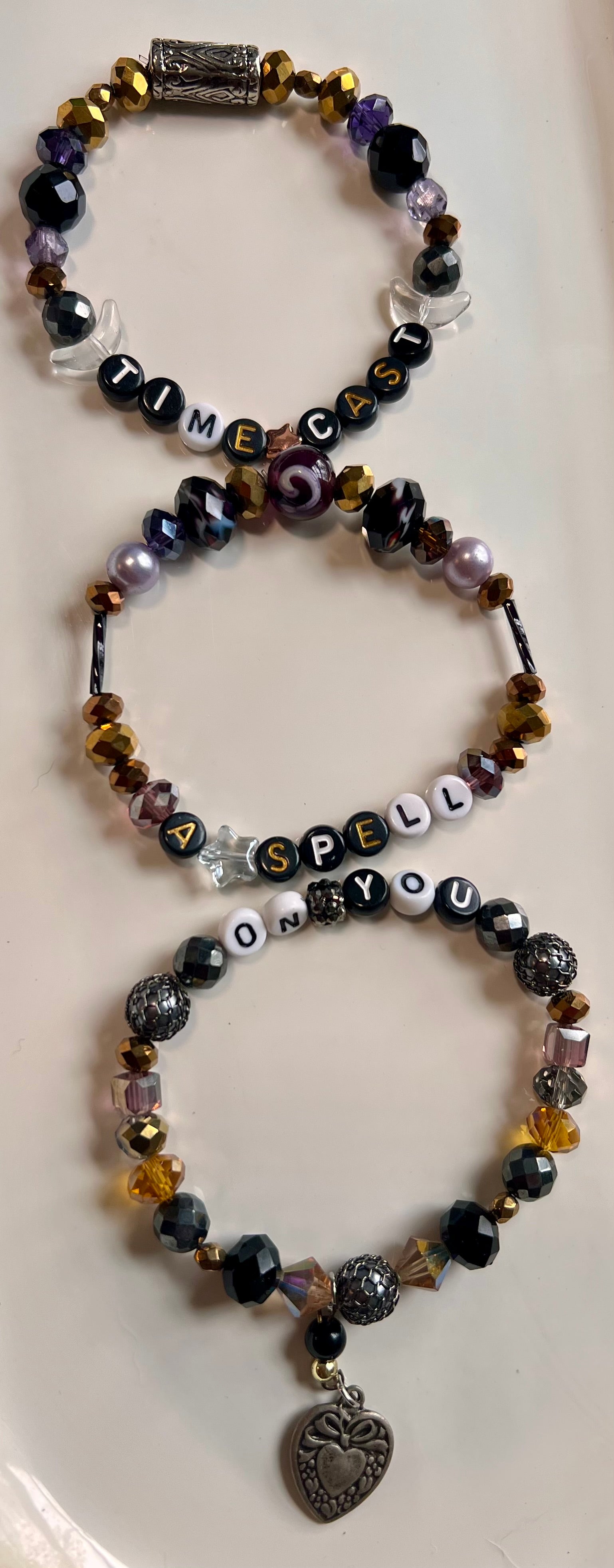 Silver Spring bracelet stack heart